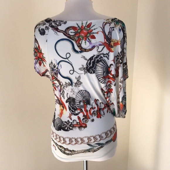 Roberto Cavalli SZ 38 shell and pearl printed top - Picture 5 of 11